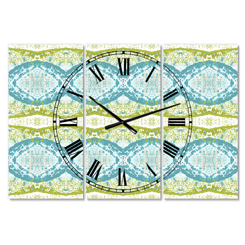 Horloge murale 3 panneaux Mid-Century