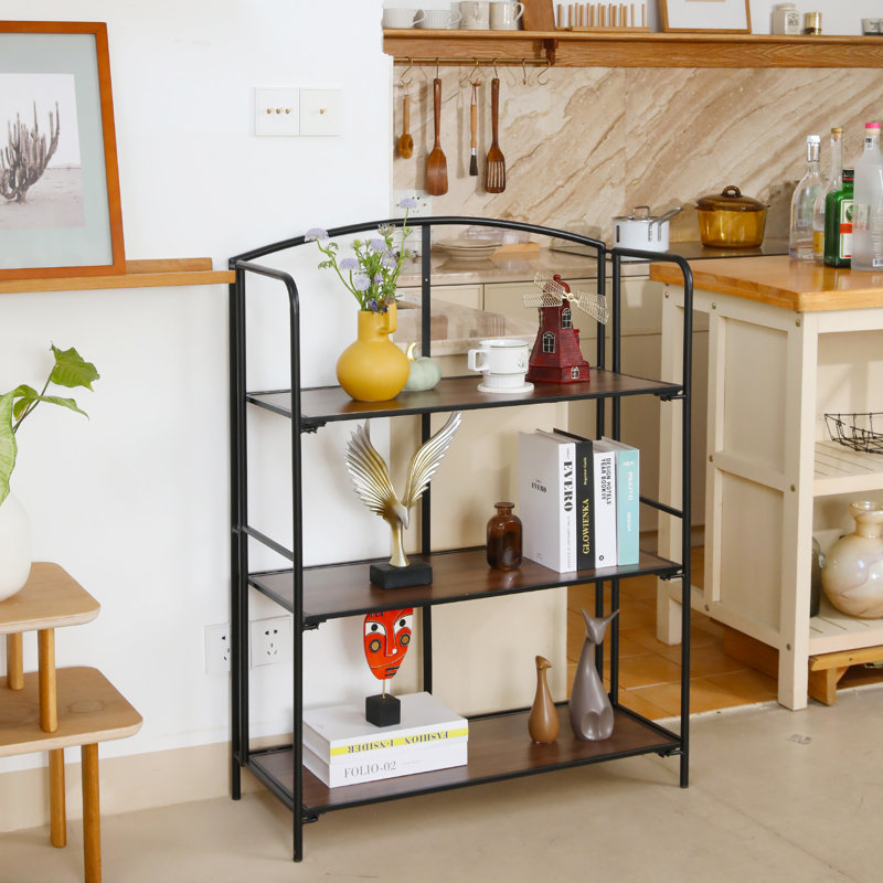 Bibliothèque étagère pliante sans assemblage Lejon, (3 tablettes) H 39,8 po x l 30,9 po x P 12,6 po, Noir