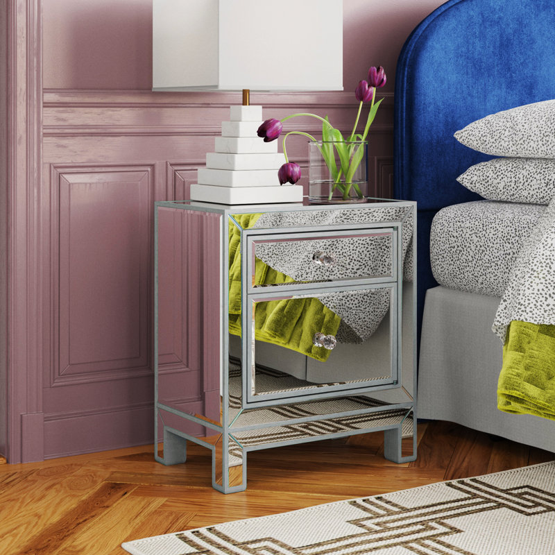 Fairgrove 21'' W Nightstand, Antique Silver