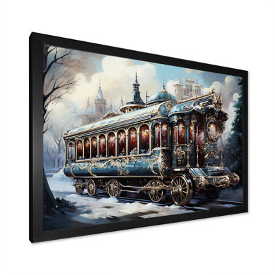 Voyage en train de Noël I - train, art mural