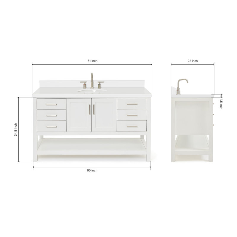 Magnolia Bath Vanity Oval Basin S061SWQ, White