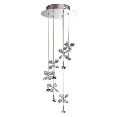 6 - Light Polished Chrome LED Cluster Pendant