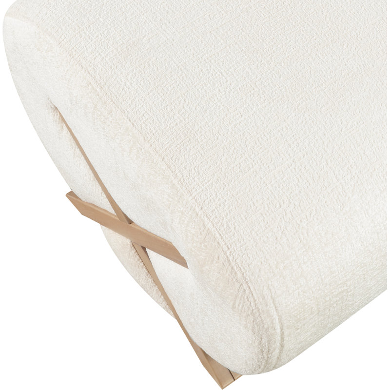 Repose-pieds Akira, Tissu de polyester crème, Naturel
