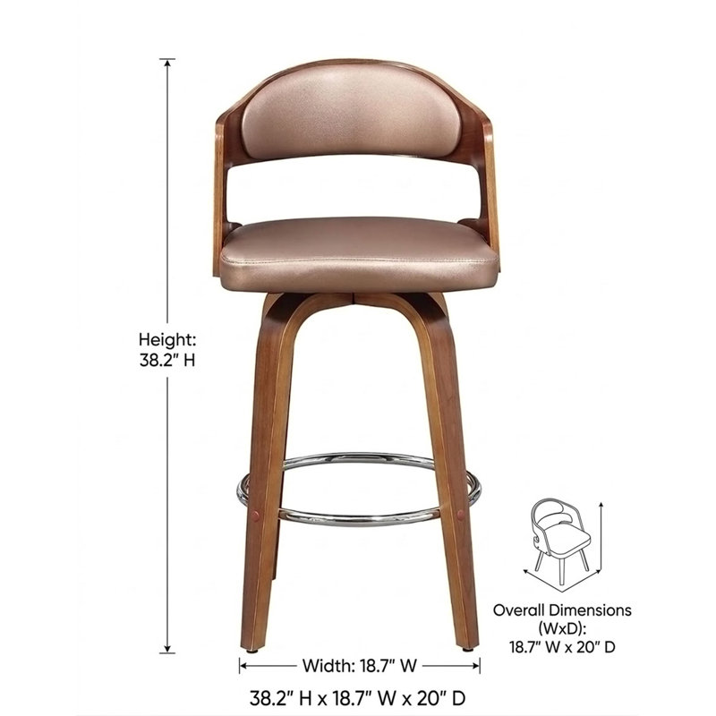 Tabouret de bar pivotant en bois