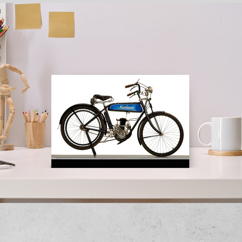 1930, Motobecane, 100 CC, B.M.A, Type MB3, paysage abstrait classique, art mural, H 12 po x l 18 po