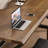 Dark Walnut Rectangular Solid Wood desks-107803290