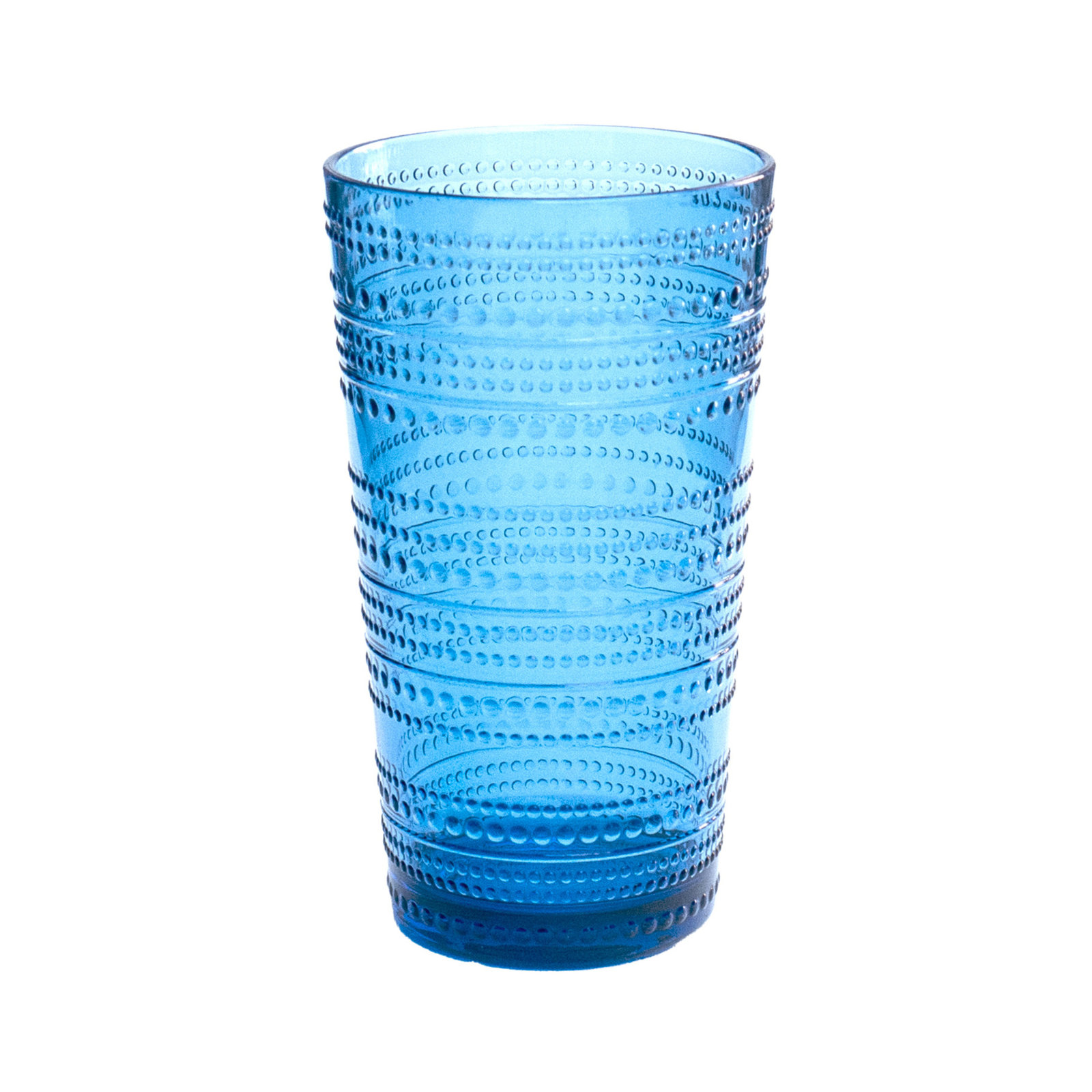 Chaplin Ribbed Drinking Glass, Blue, 16oz.