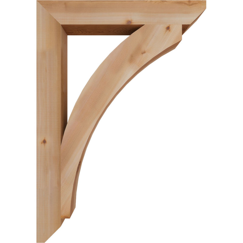 Support en bois / corbeau, Cèdre rouge, H 40 po x l 3,5 po x P 28 po