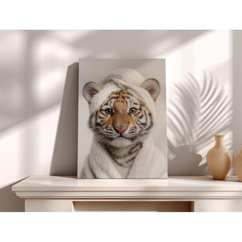 Impression sur toile de bébé tigre: art mural de chambre de bébé fantaisiste, thème safari, H 24 po x l 16 po