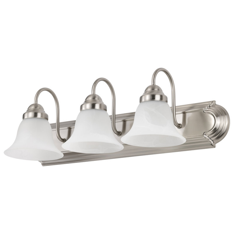 Éclairage pour salle de bain 3 lumières à intensité variable argent, 100 watts
