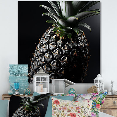 Ananas foncé foncé anthracite I - Art mural ananas
