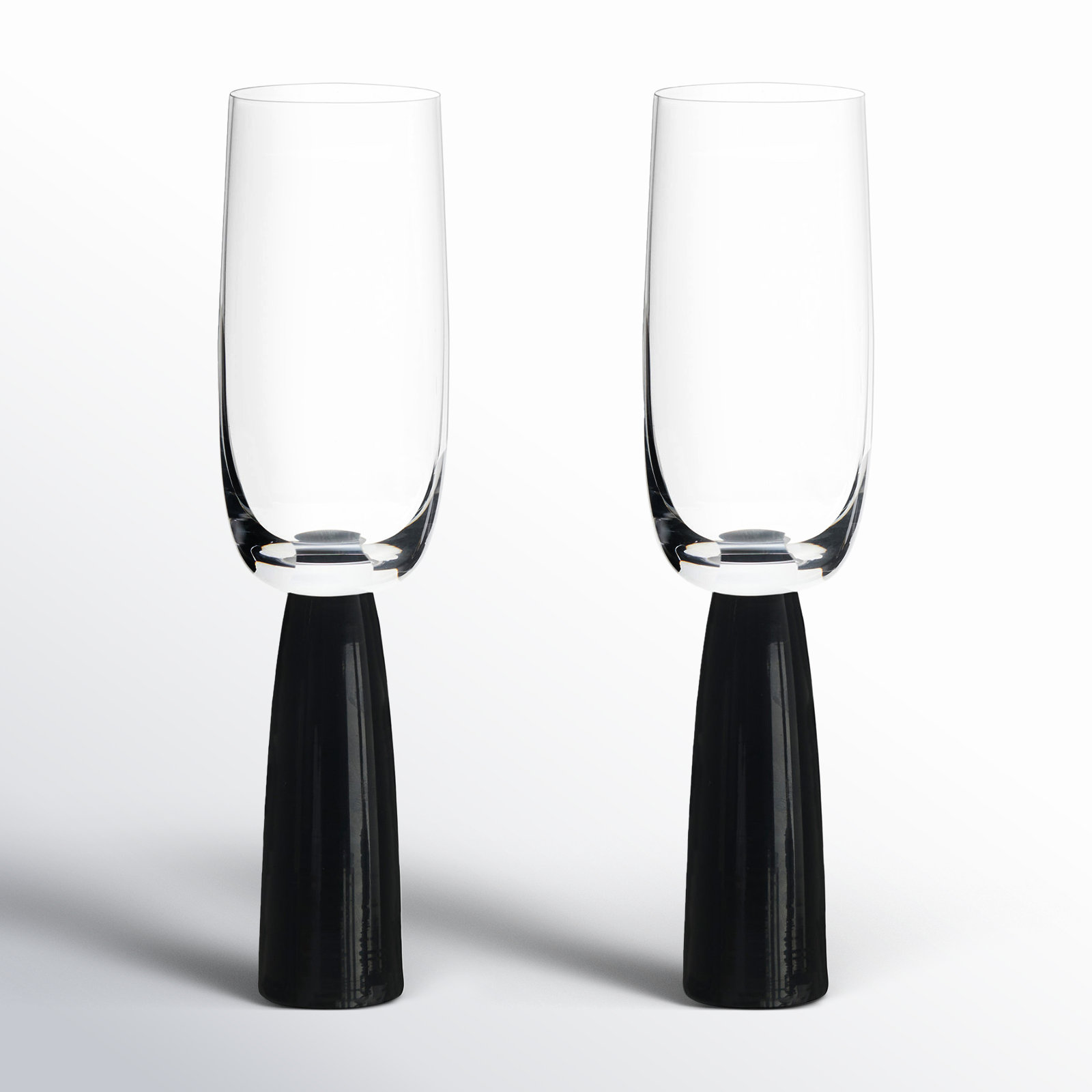 Peri 6.75oz. Champagne Glass Stemware Set, Black