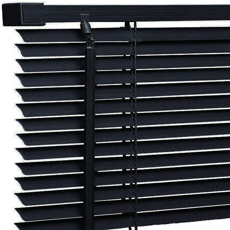 PVC Plain Indoor Venetian Blind, 150 cm L x 195 cm W, Grey