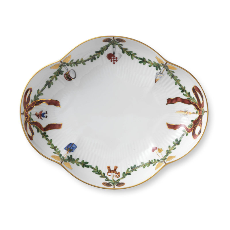 Royal Copenhagen Star Fluted Christmas Accent Platter
