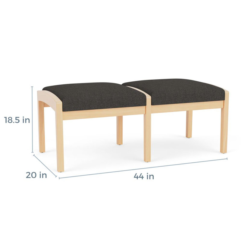 Banc en bois Lenox, Naturel, Bleu fumé Archetype