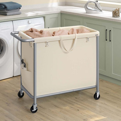 Laundry Basket With Wheels, 47.5 Gallons (180 L), Removable Liner