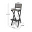 Tabourets de bar pliants d'extérieur 41,75 po en bois d'acacia avec dossier et siège en rotin PE, finition gris foncé (ensemble de 2)