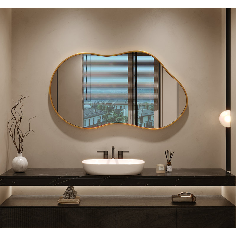 Irregular Unique Shaped Wall Mirror, Asymmetrical Mirrors, Cloud Mirror, Wavy Mirror, Morden Wavy Wall Mirror For Entryway Living Room Bedroom Bathroom