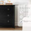 Commode 3 tiroirs en bois d'ingénierie, finition bois naturel et peinture à l'eau, commode de rangement rétro. (Noir)-455916511
