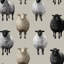 Papier peint neutre à motif de mouton