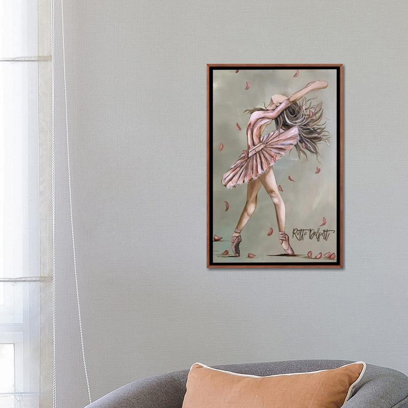 «Dancing Ballerina», reproduction d'art sur toile encadrée, Brown, Impression sur toile flottante sans passe-partout