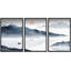 «Abstract Landscape Mountain Range Boat Ocean», peinture sur toile flottante 3 pièces-70991623-70991624