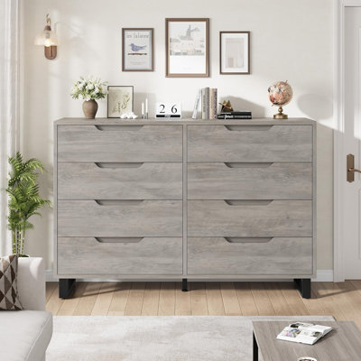 Commode pour chambre à coucher, tiroir horizontal autoportant avec rangement, rangement pour commode en bois