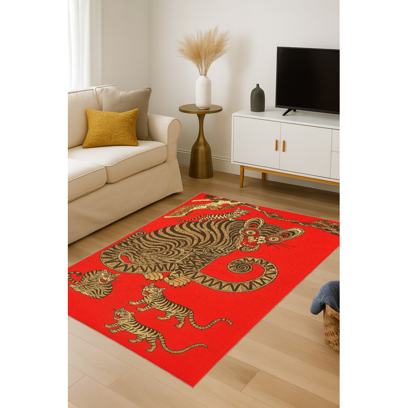 Tapis blanc tissé à motif lavable Mosso, 6 pi 7 po x 9 pi 10 po