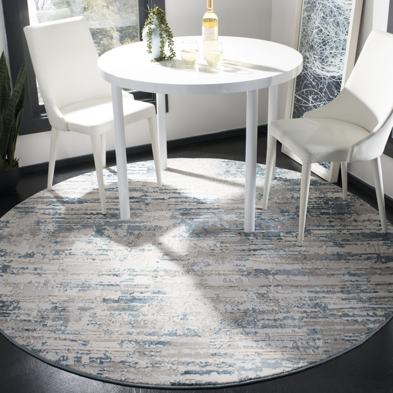Edna Vogue Performance Abstract Rug, Round 3'