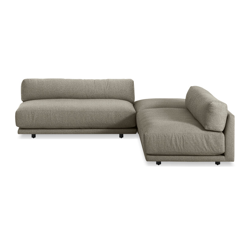 Sunday Small L Sectional Sofa, Sanford Black Crossweave