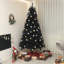 Arbre de Noël artificiel noir de 7,5 pi de hauteur