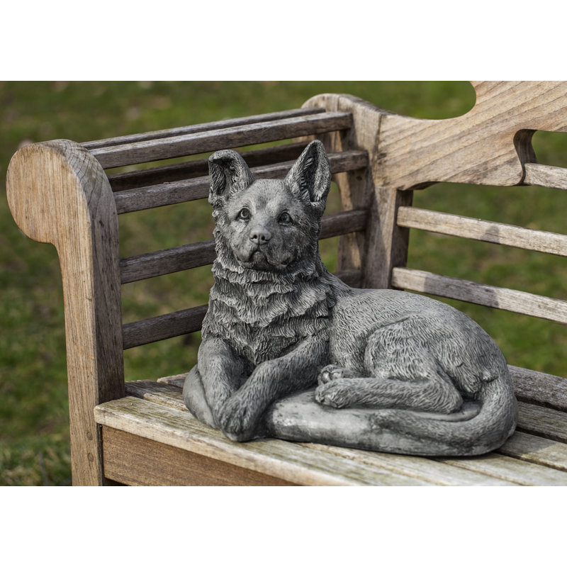 Dog German Shepherd Garden Statue, Alpine Stone