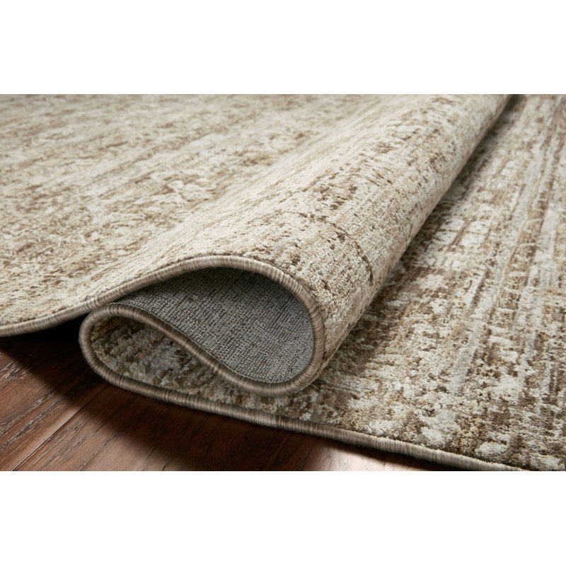 Tapis écorce / colombe Amber Lewis x Loloi Honora, Carré 1 pi 6 po