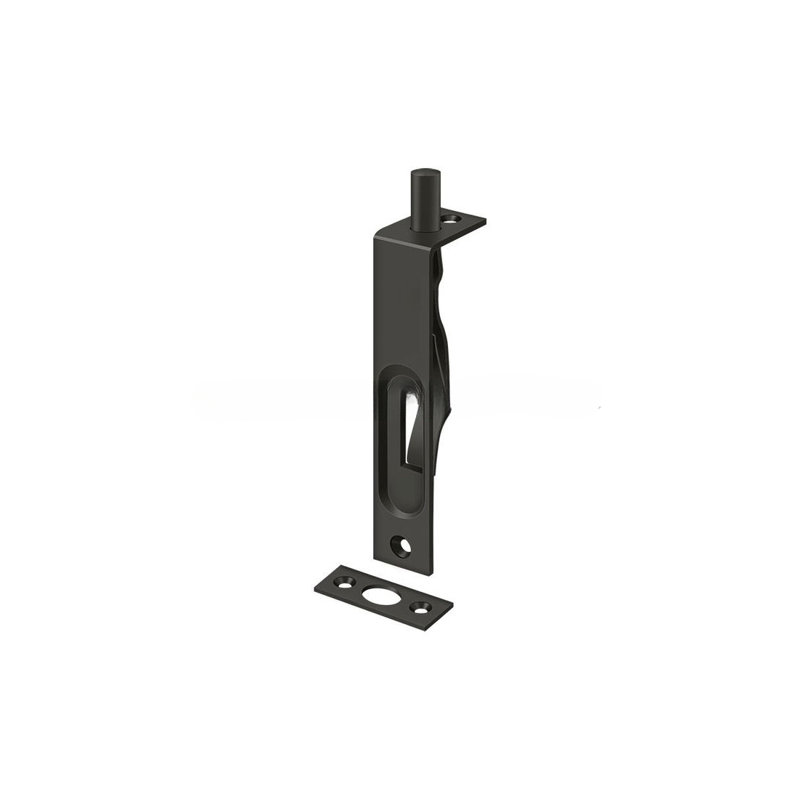 Deltana 4FBS26D 4" Flush Bolt; Heavy Duty; Satin Chrome Finish, Oil Rubbed Bronze