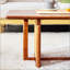 Table basse rectangulaire en bois massif imitation rotin de style chinois en noyer massif pour petits salons de famille