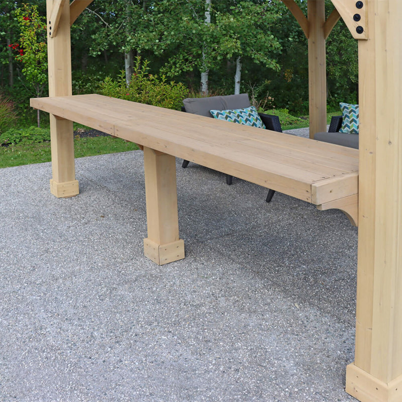 Manufactured Wood Soft-top Gazebo, 285cm H x 303cm W x 119cm D