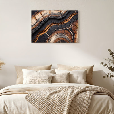 Art mural sur toile Charred Tree Rings