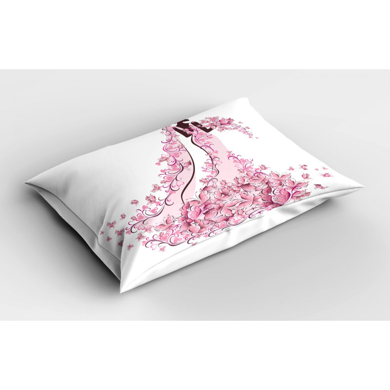 Pink Polyester Microfiber Piece Sham, Twin