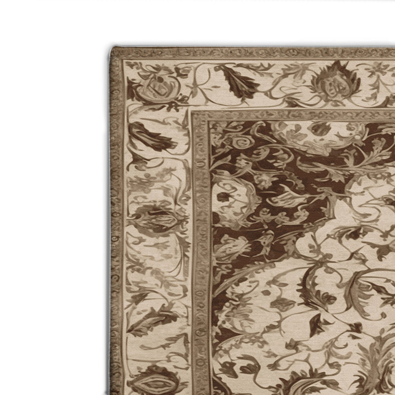 Tapis d'intérieur et d'extérieur brun français, Rectangle 4pi x 6 pi
