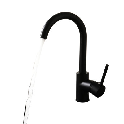 Blackened Kitchen Faucet With Single Handle, Stainless Steel Commercial Sink Construction Matte Black Faucet, Handle Tap Excellent Craftsmanship And Function