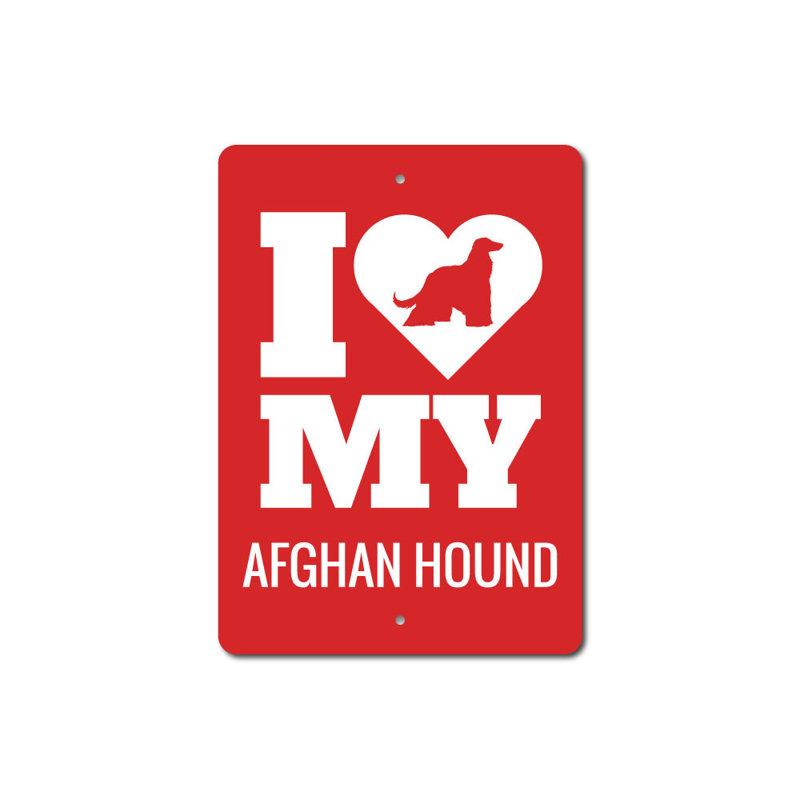 Affiche afghane lévrier afghan, H 14 po x l 10 po x P 0,04 po
