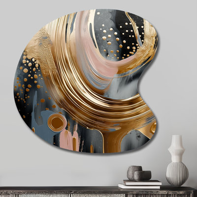 Gilby - Abstract Marble Drop Shape Asymmetric Metal Wall Art