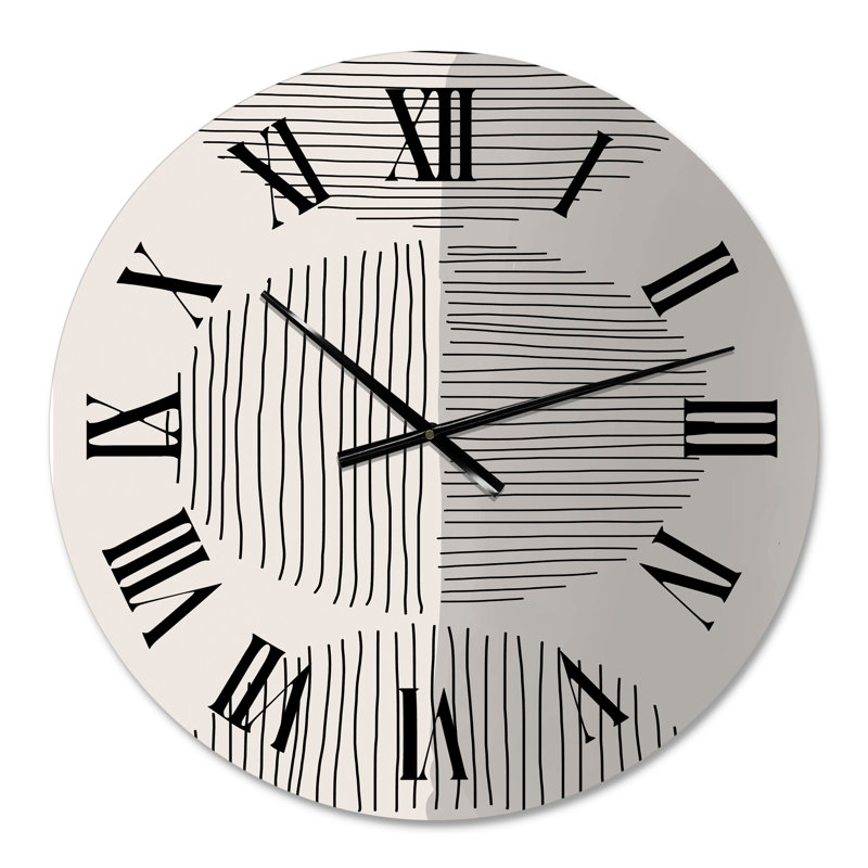 Minimal Geometric Lines and Circle VII - Horloge murale moderne, Petit