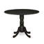 Table de salle à manger Dublin - plateau de table rond en bois avec base Dropleaf et piédestal, 42 po x 42 po, noir brossé-1420018426-1420018425
