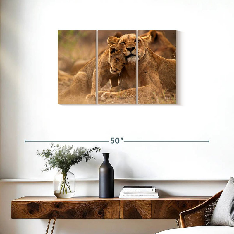 Brampt Lioness And Cub, 20" H x 33" W