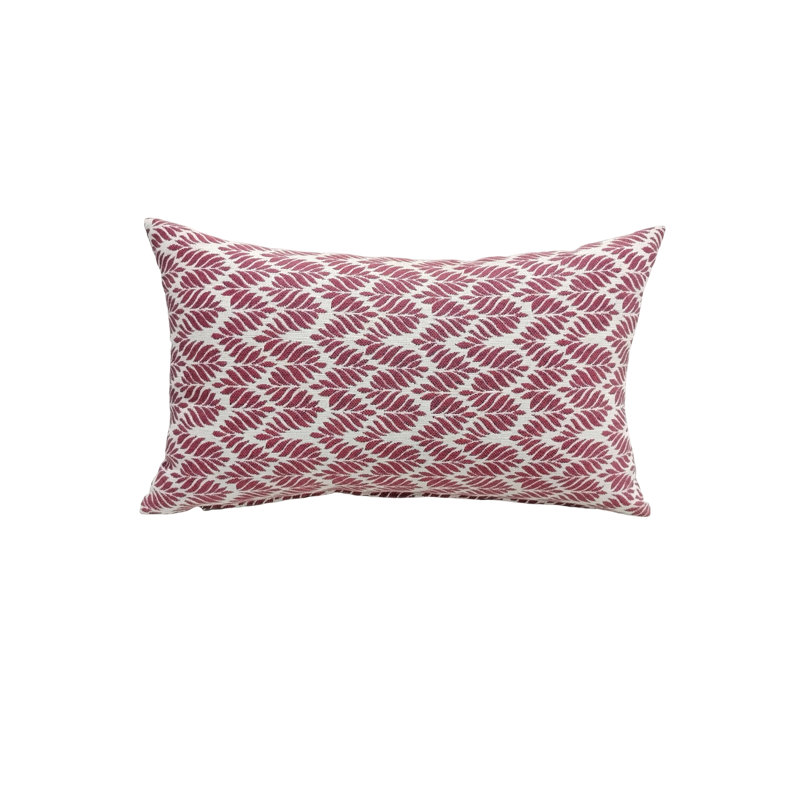 Taie d'oreiller et insert rectangulaire Liza en rouge / orange / blanc