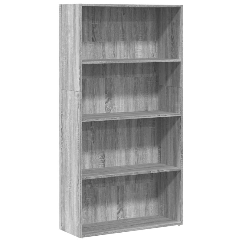 Analuisa Bookcase, (3 Shelves) 152cm H x 80cm W x 30cm D, Grey Sonoma