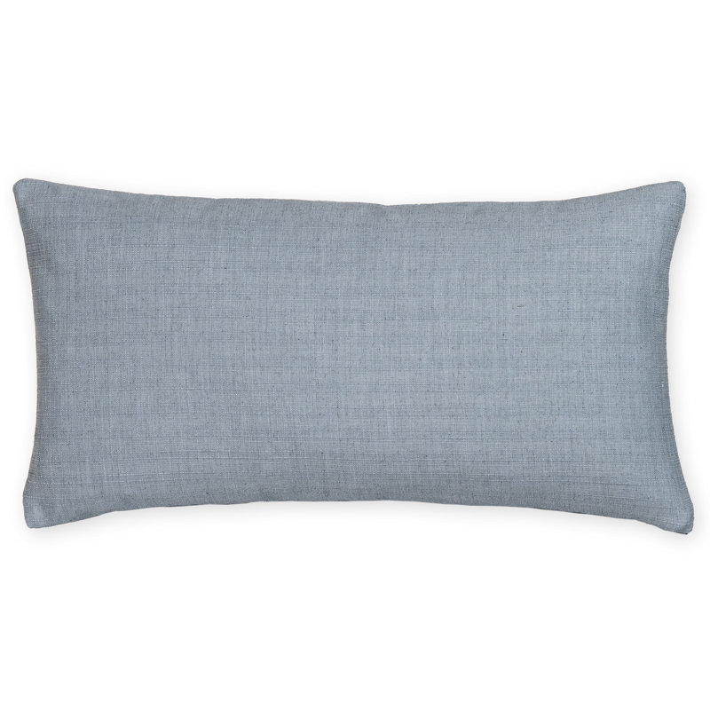 Indy Faux Linen Accent Pillow, Feather, Blue, Rectangle 12"H x 21"W