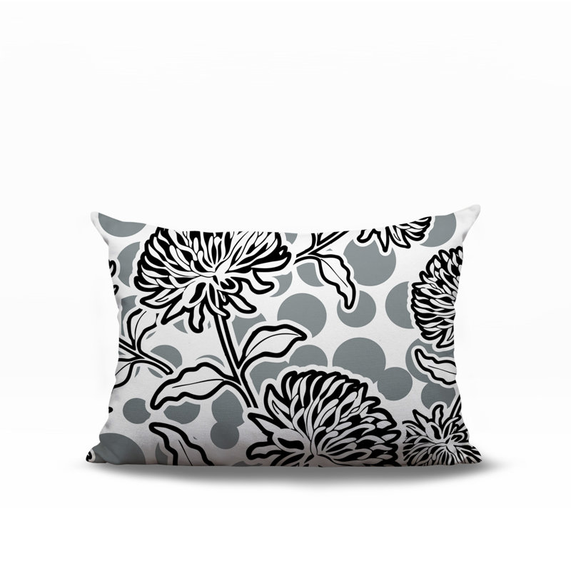 Oreiller rectangulaire réversible intérieur / extérieur Jae, Gris, Rectangle H 18 po x l 25 po