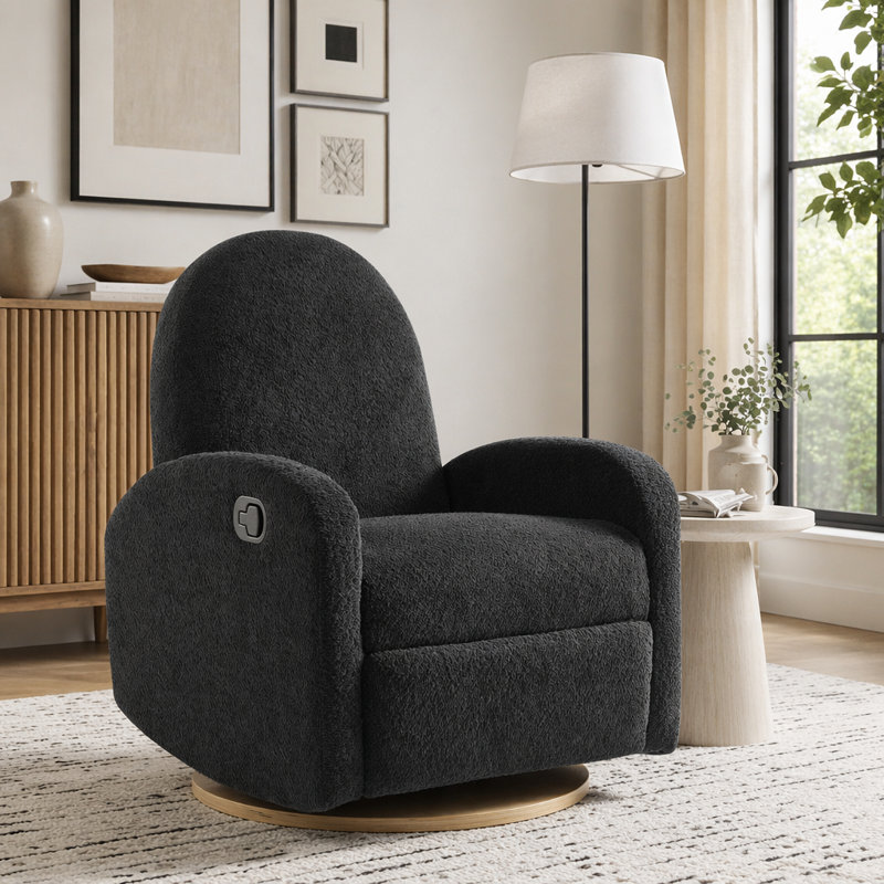 Fauteuil inclinable et pivotant à 360 ° avec style contemporain, Noir